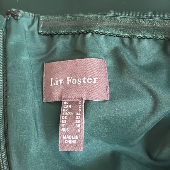 LIV FOSTER Green Cowl Neck Maxi Dress Satin Gown Wedding Formal Party Size 2 - Picture 14 of 14